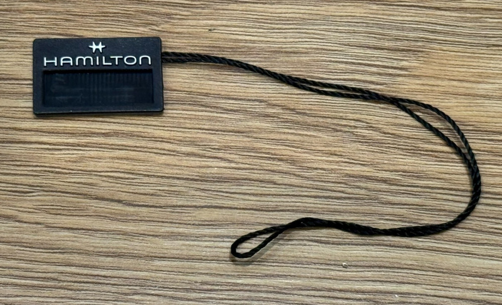 Genuine Original Current Hamilton Black & White Watch Hang Swing Tag