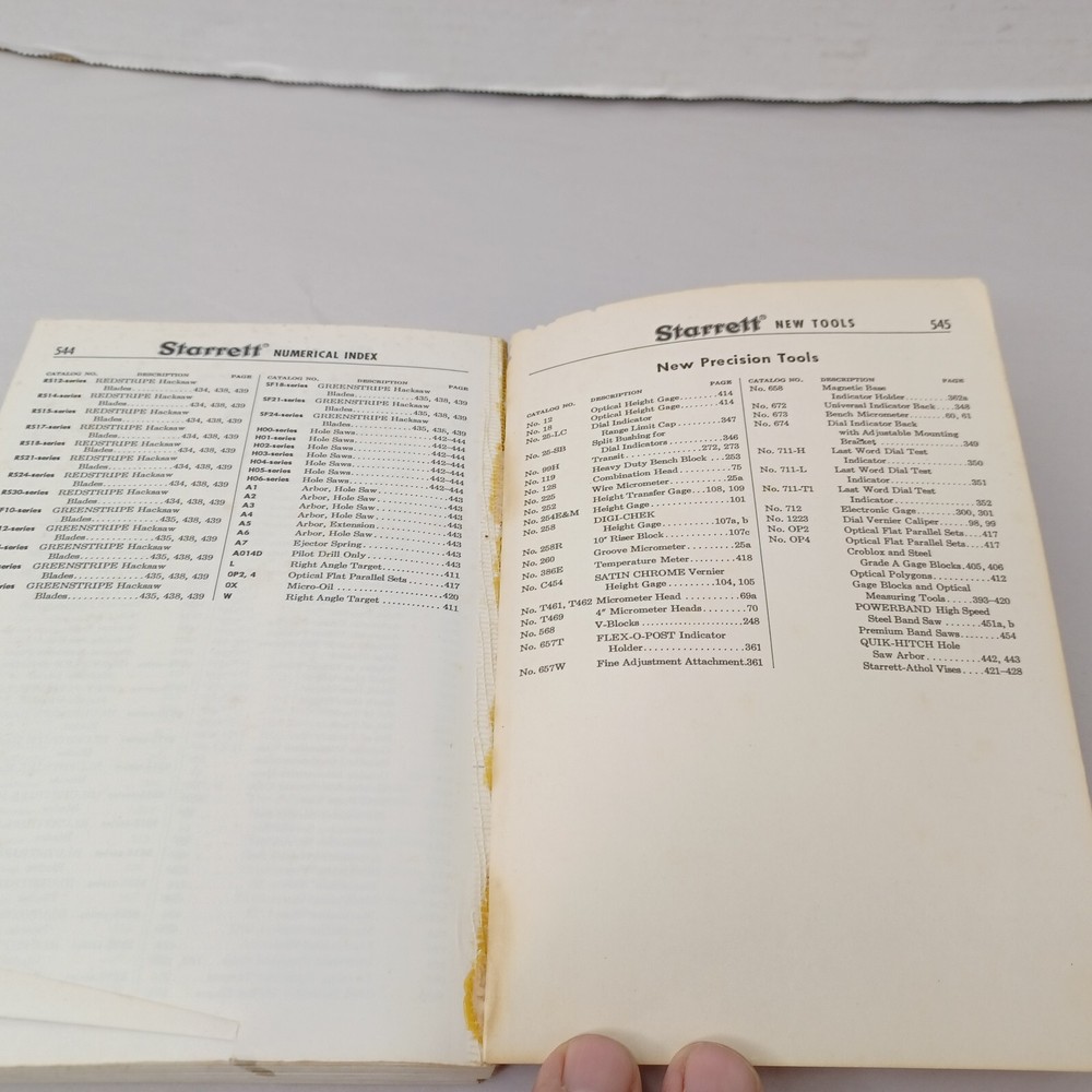 Starrett Tool 4th Edition Catalog No. 27 1965