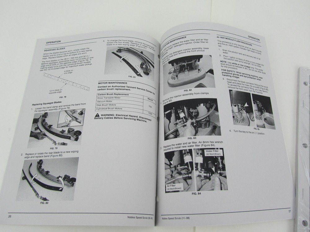 Nobles Speed Scrub Automatic Floor Scrubber Operator & Parts Manual Instructions
