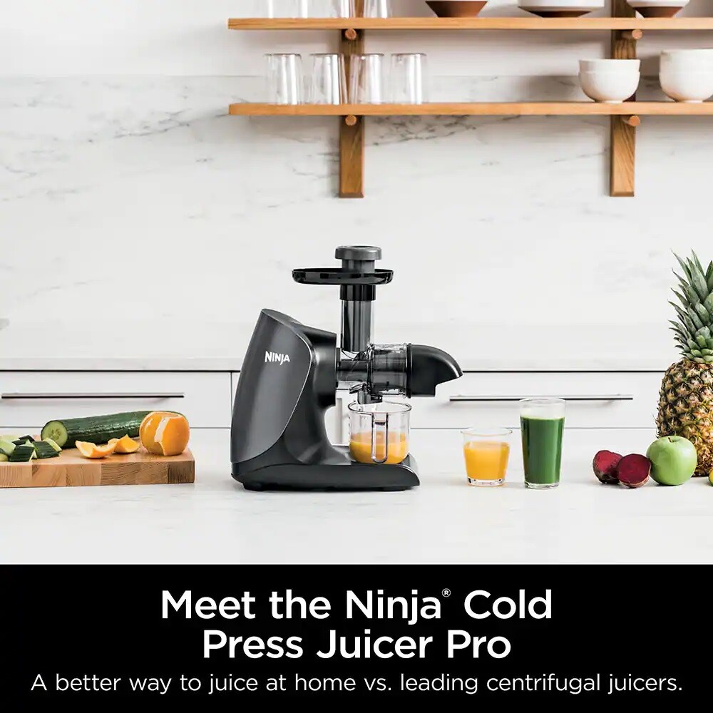 Ninja JC101 Cold Press Pro Compact Powerful Slow Juicer with Total Pulp Control