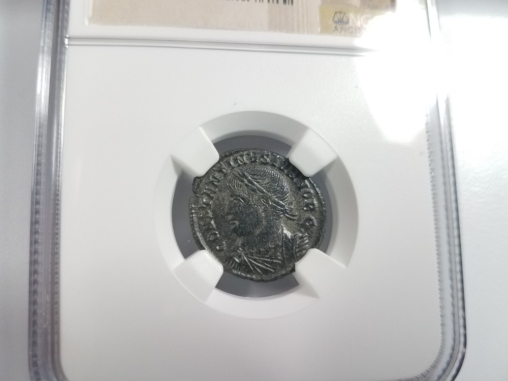 Constantine II Roman Empire Nummus NGC AU Camp Gate Castle Keep Ancient Caesar
