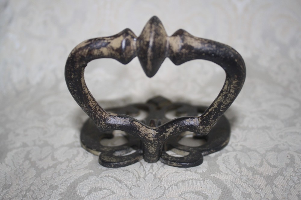 Vintage RECLAIMED Architectural Wrought CAST IRON Pull Ring Scroll DOOR KNOCKER