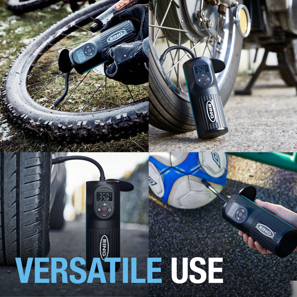 Ring Cordless Handheld Rechargeable Car Tyre Inflator Air Compressor RTC2000