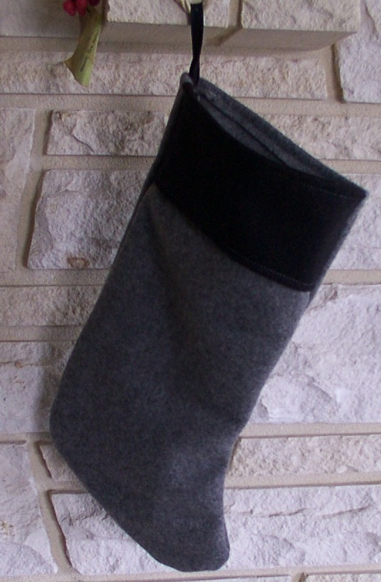 Confederate  Christmas Stocking, Gray/Black