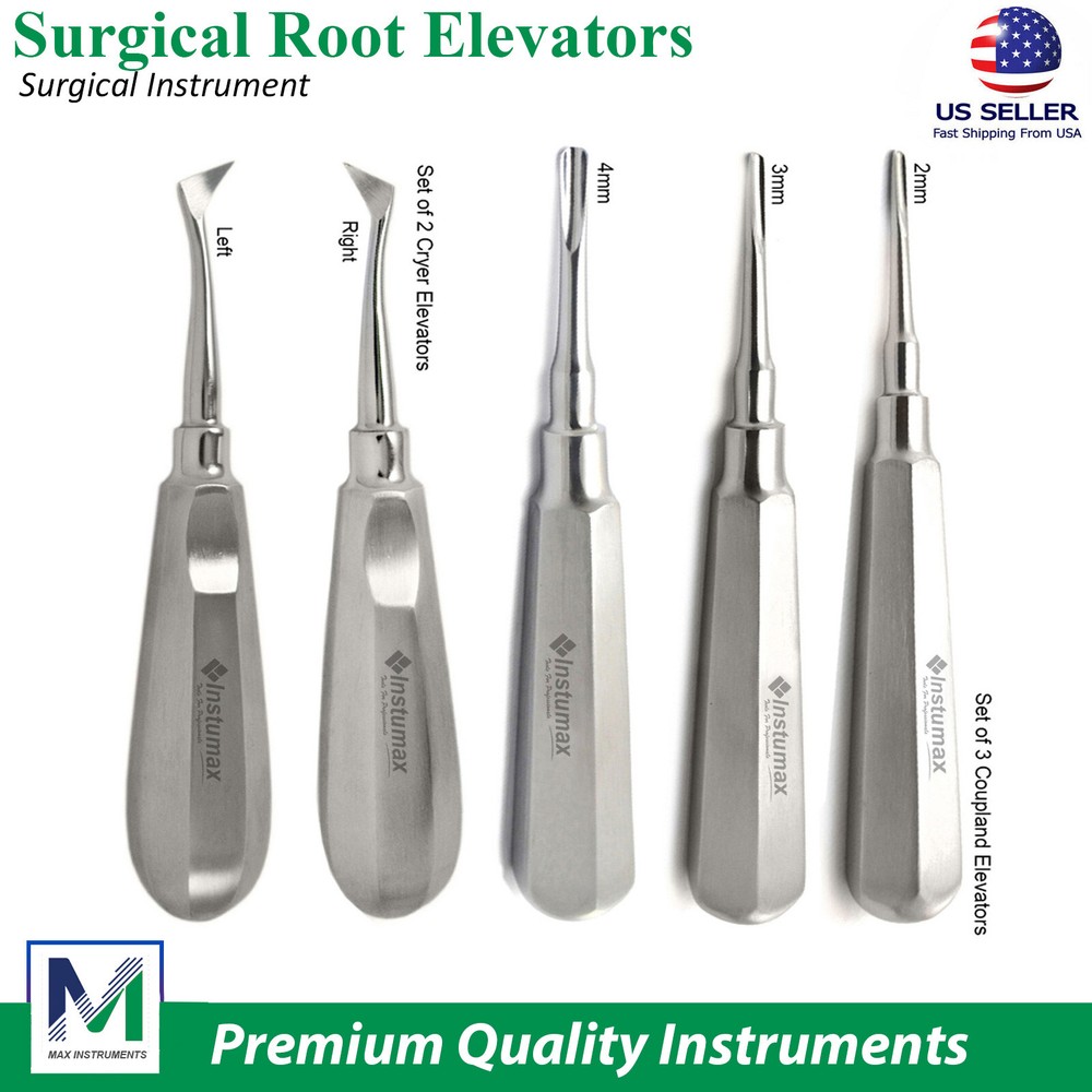 Dental Oral Surgery Root Elevators Kit Coupland Luxation Luxating Elevator Cryer