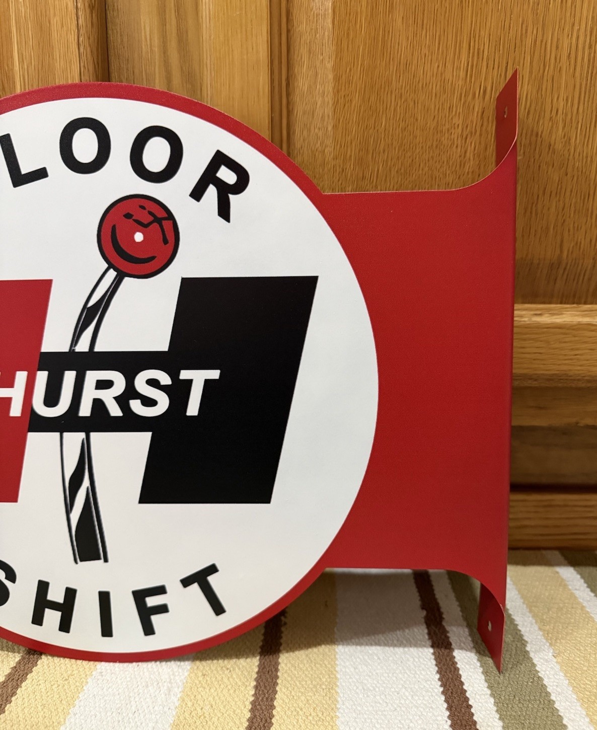 Hurst Floor Shifter Flange Sign Gas Oil Parts Garage Vintage Style Wall Decor