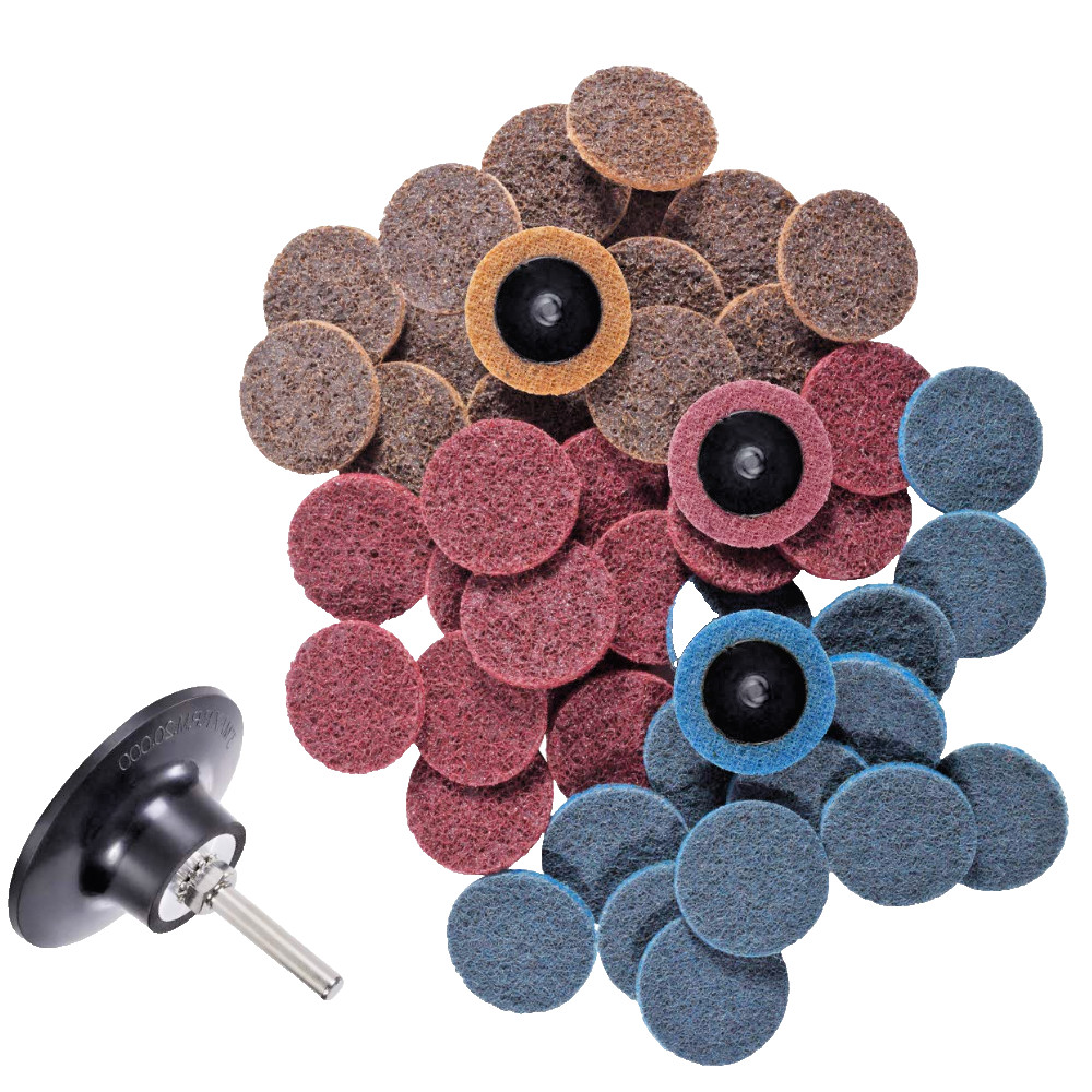 46 PCS 2" Roll Lock Grinder Quick Change Discs Holder Surface Conditioning Disc