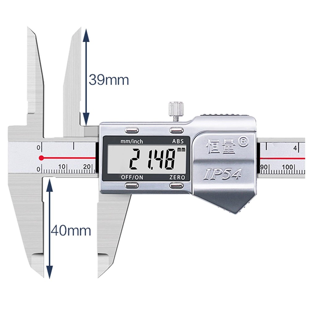 Long Upper Jaw Digital Caliper, Electronic Caliper Measuring Tool with Long U...