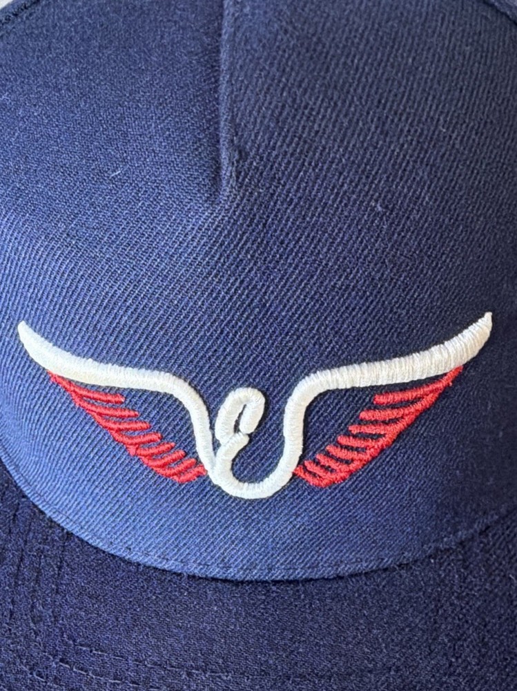 Edel Golf Wings Adjustable Blue SnapBack Hat Cap Embroidered Flat Brim
