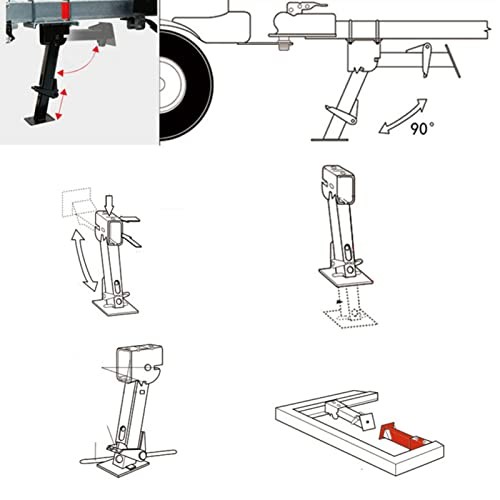 Telescoping Folding Trailer Stabilizer Jacks, Adjustment Swing Down Jack 11.5