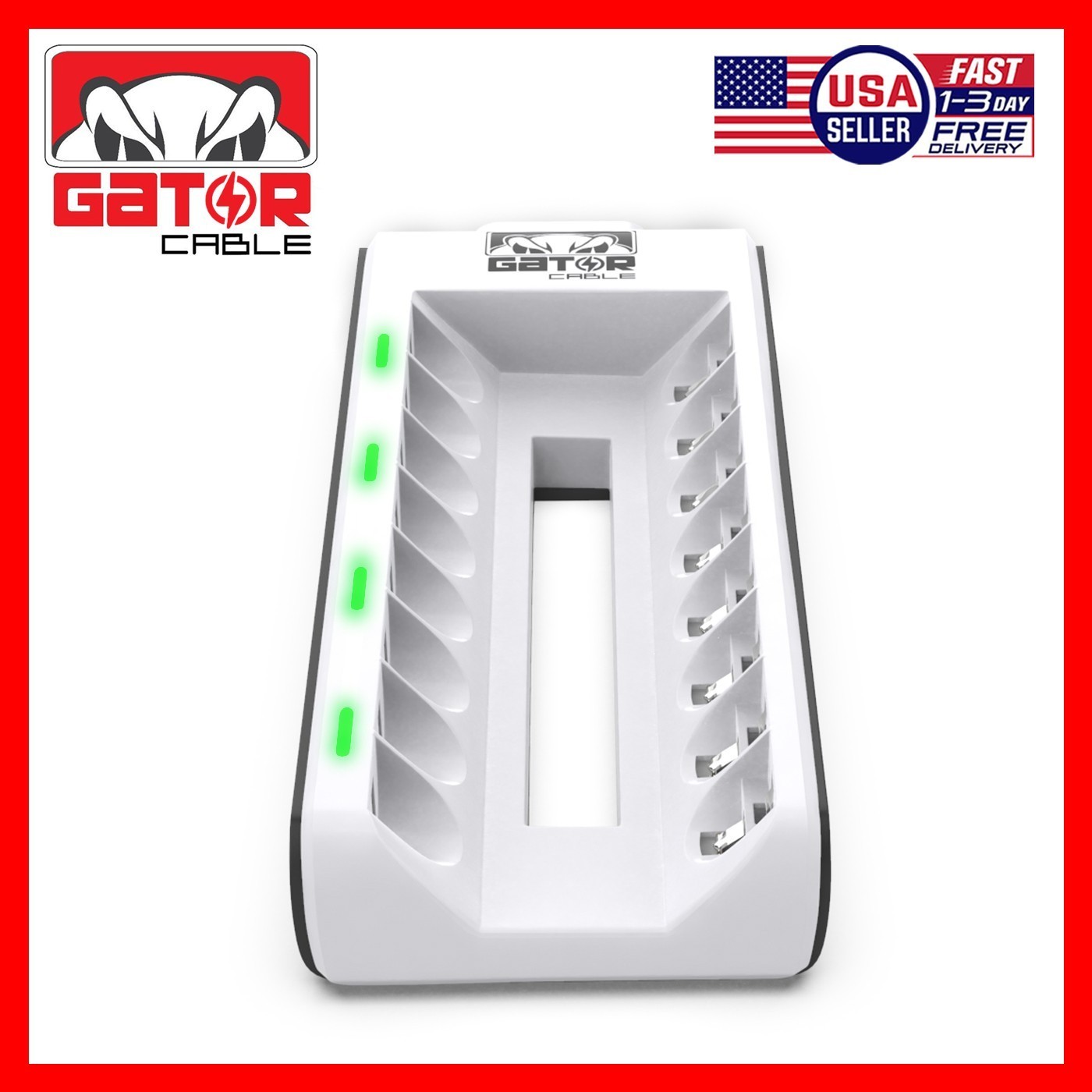Rechargeable Battery Charger AA AAA Ni-MH Ni-CD Automatic Charged Red LED Light