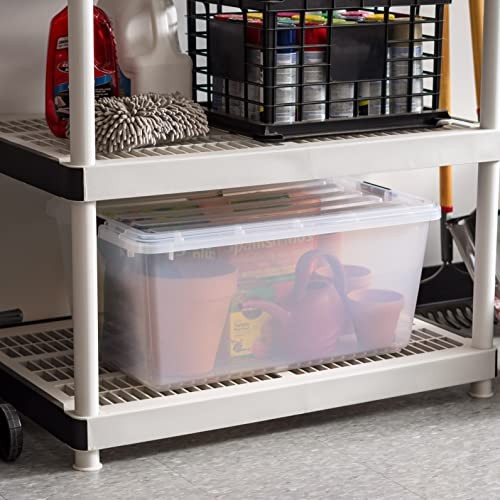 68 Qt Stackable Plastic Storage Bins with Lids, 5 Pack - 68 Qt. - 5 Pack Clear