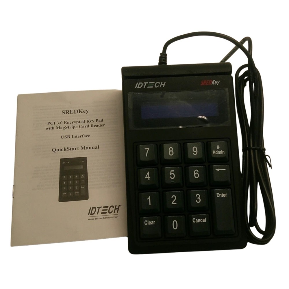 ID Tech, SREDKey, Key Pad & Magnetic Stripe Reader - Black, IDSK-534833TEB