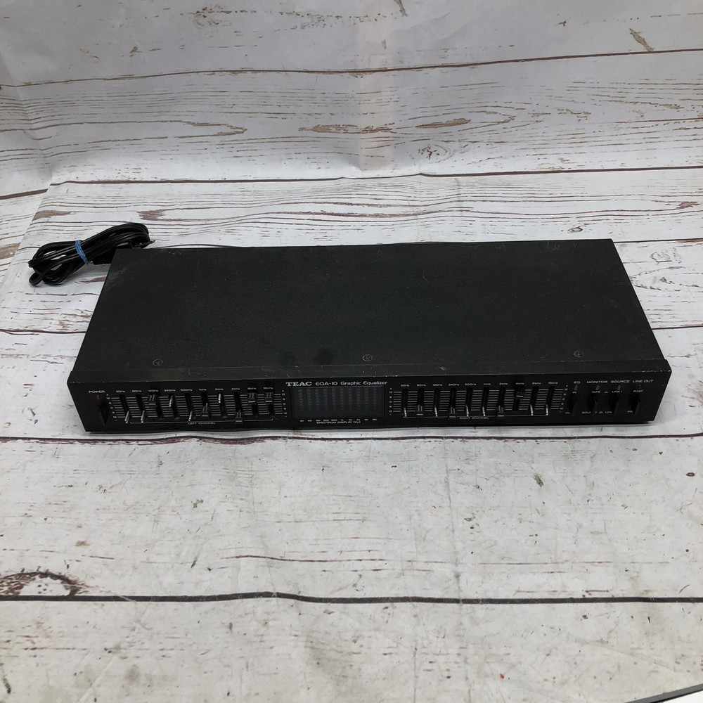 TEAC EQA-10 Stereo Graphic Equalizer Missing Some Knobs Power On UNTESTED READ!