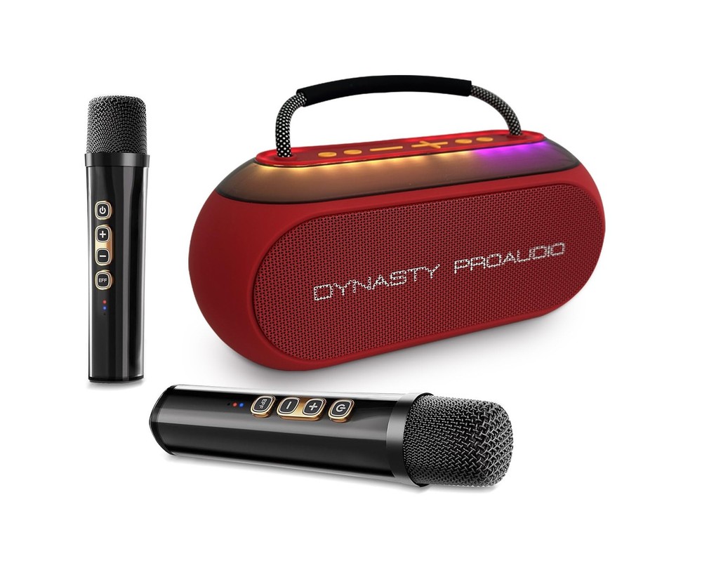 SB-230 Portable Bluetooth Speaker/Karaoke Machine with Two Wireless Microphon...