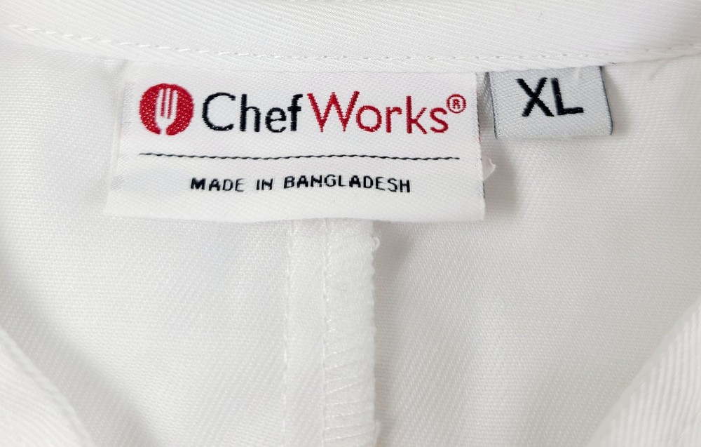 Chef Works Bordeaux Basic Chef Coat Jacket Unisex Size XL Button Down White NEW