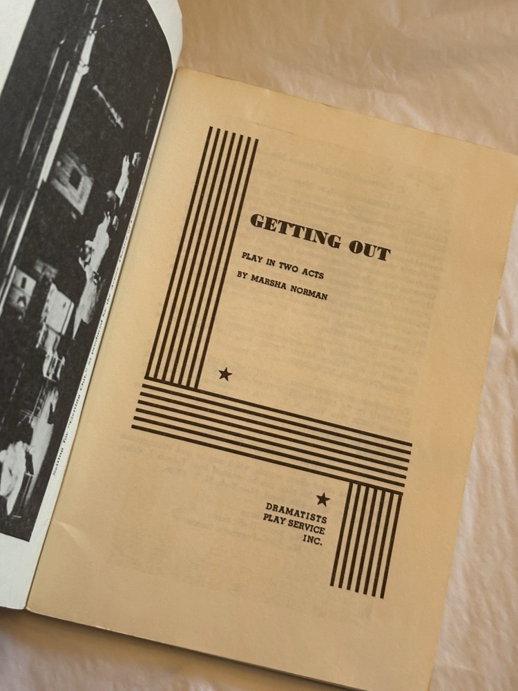 GETTING OUT Marsha Norman - Dramatists Acting Edition SCRIPT
