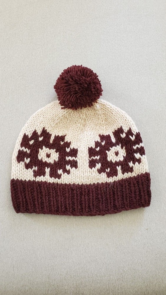 Hand Knit 100% Lambs Wool Hat