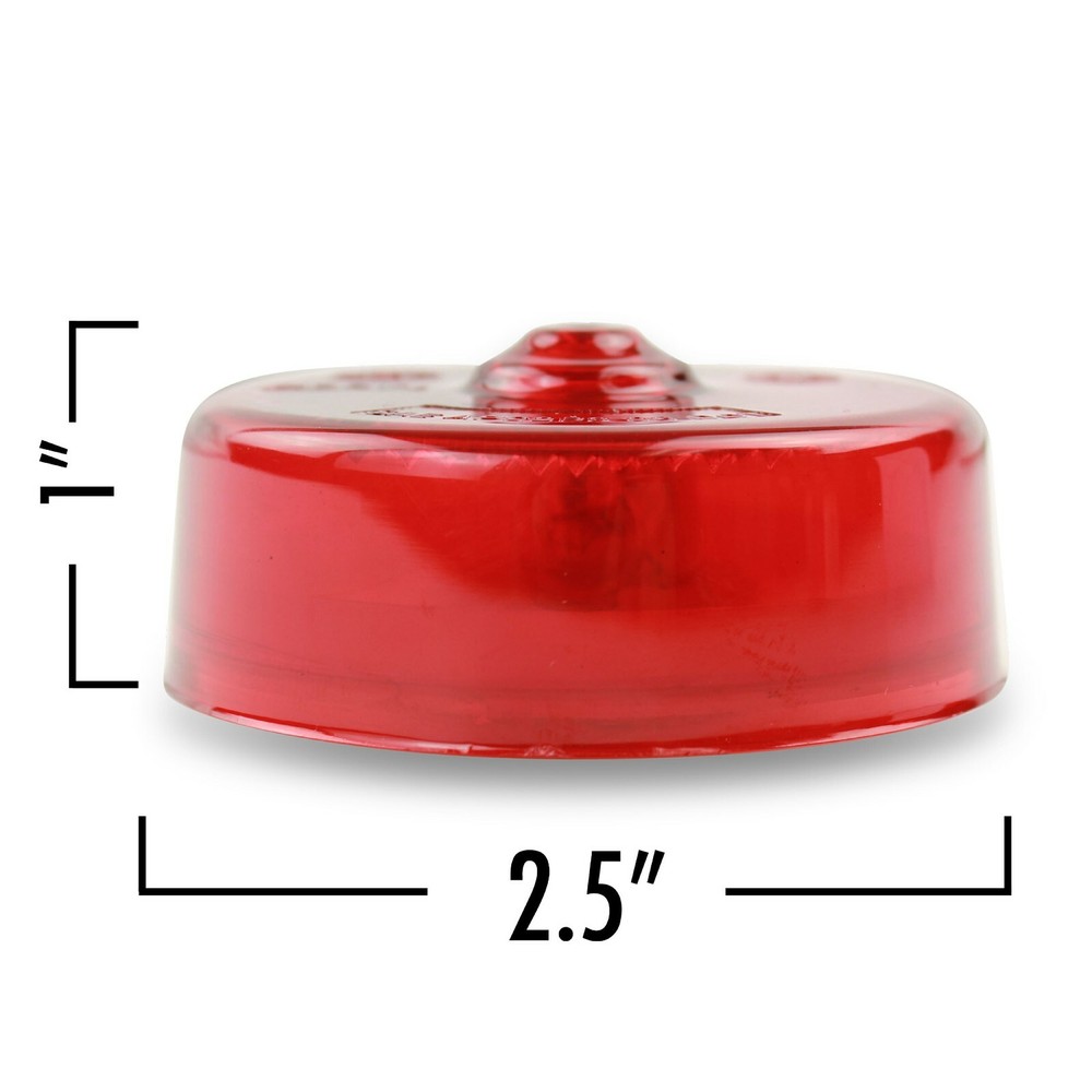 (2) RED 2.5" round replacement, Clearance marker, Incandescent Light SAE & DOT