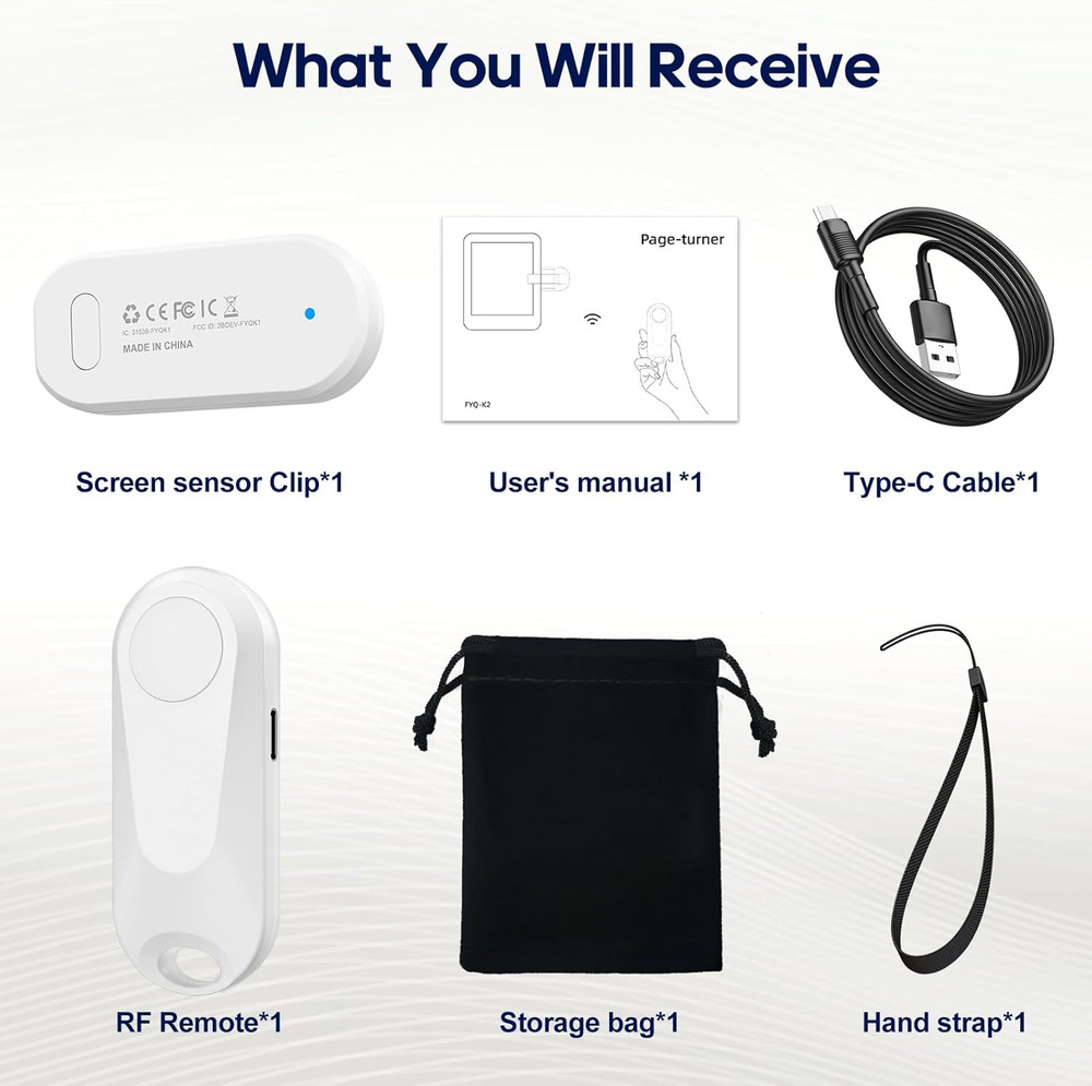 Remote Control Page Turner for Kindle Paperwhite Oasis Kobo Ereaders, Camera Cam