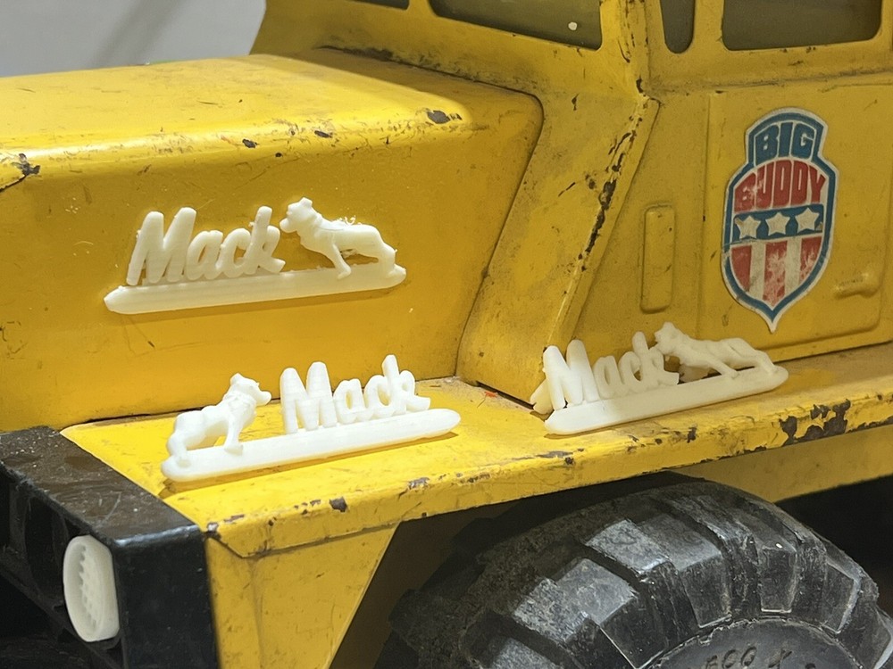 Vintage Buddy L Mack Dump side side badges (SIDE BADGES ONLY)