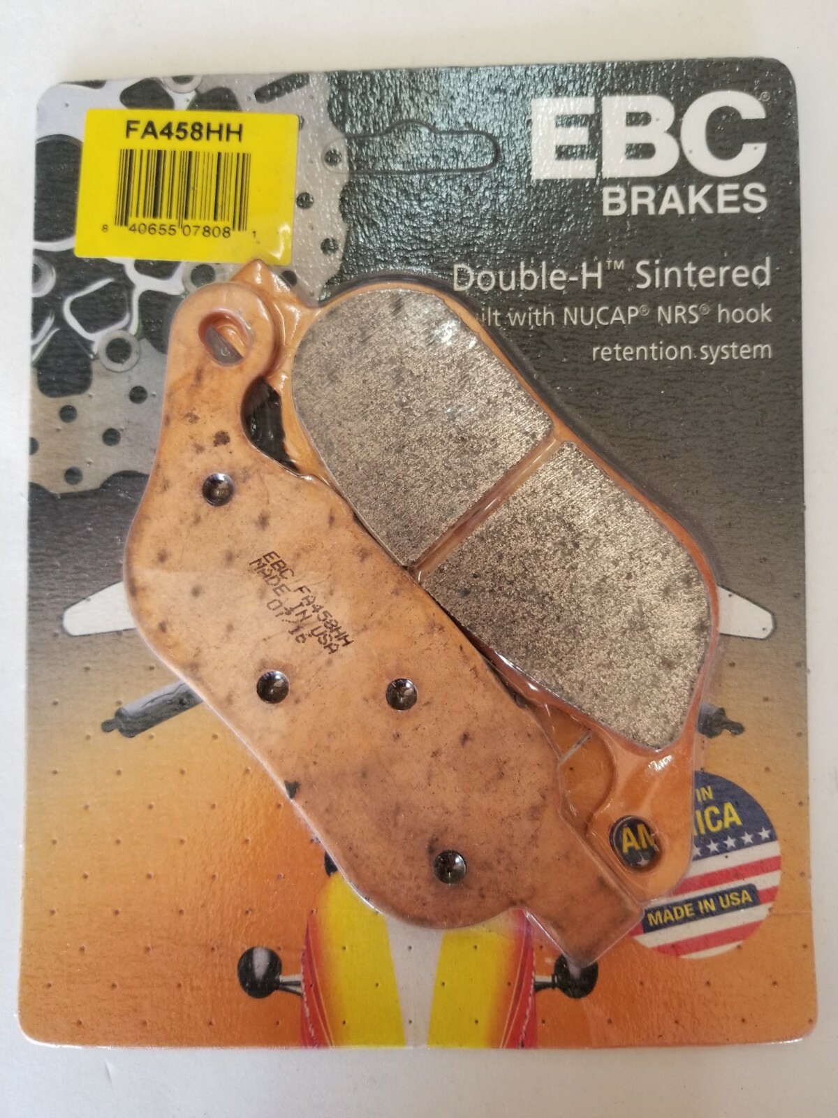 EBC FA458HH Sintered Brake Pads 1 Set for REAR DYNA & SOFTAIL 2008-2017