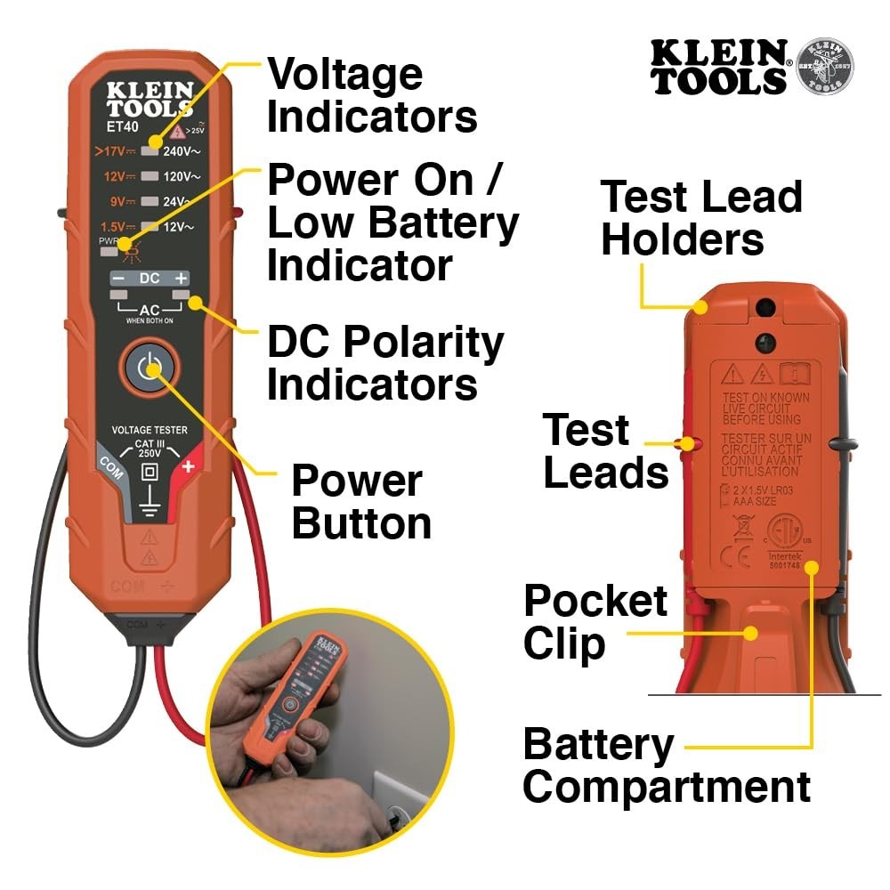 Electrical Testing Kit with Clamp Meter and Non-Contact Voltage Functions