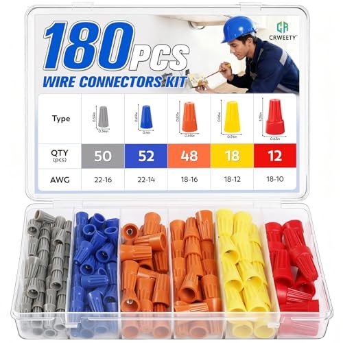 180 PCS Wire Connectors Nuts, Electrical Wire Caps Small Wire 180 PACK