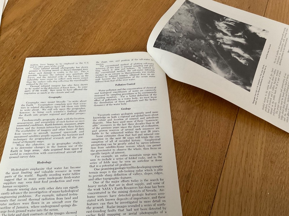 1970’S NASA SPACE CENTRE FACTS SHEET, ‘EARTH RESOURCES’
