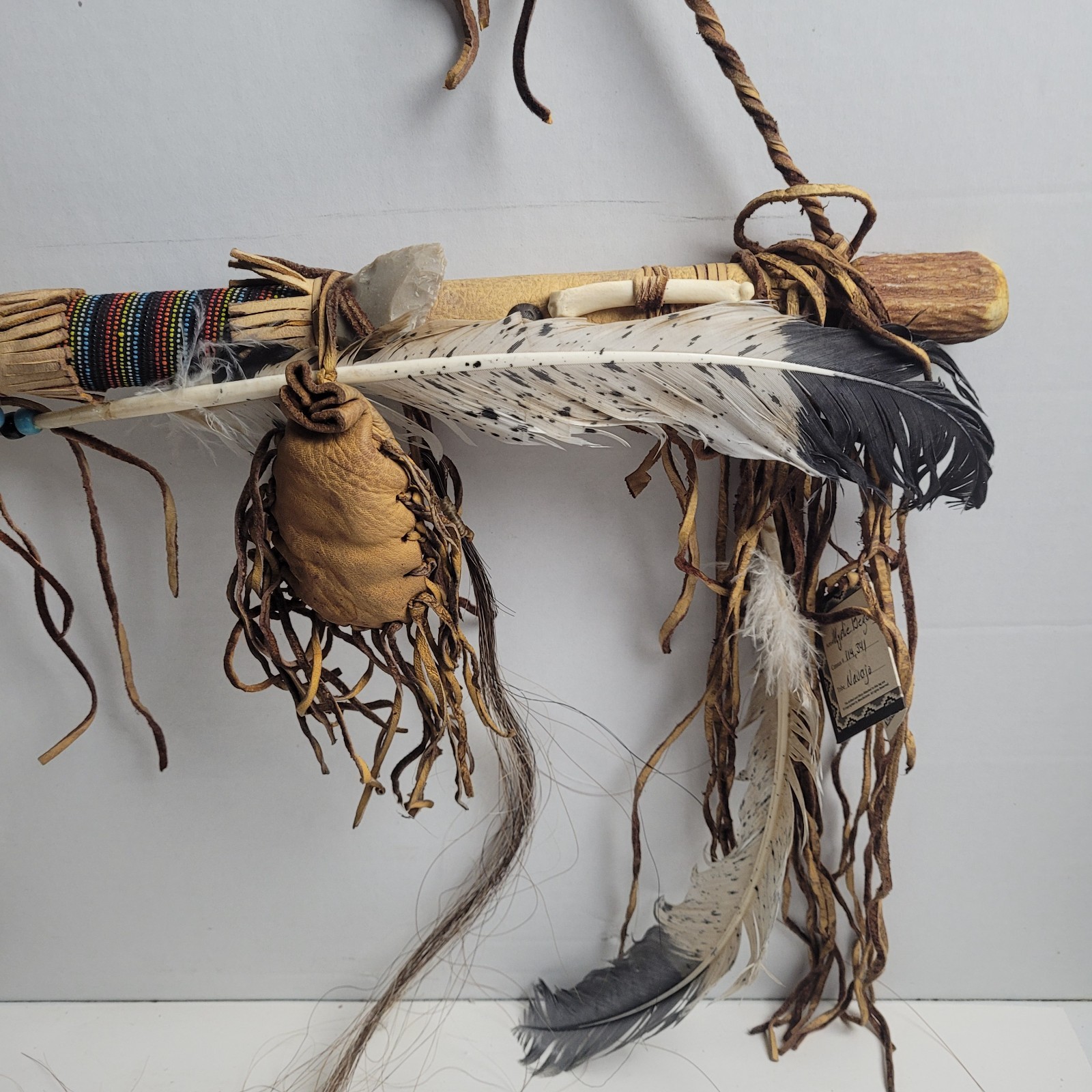 Vintage 20" Authentic Navajo Peace Pipe Made by Myrtie Begay