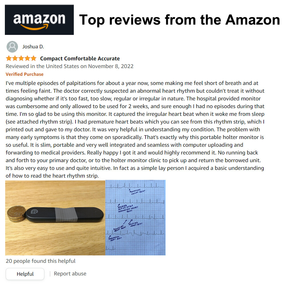 US stock Wellue Portable Dynamic ECG EKG Holter Recorder 24 Hours PC AI analysis