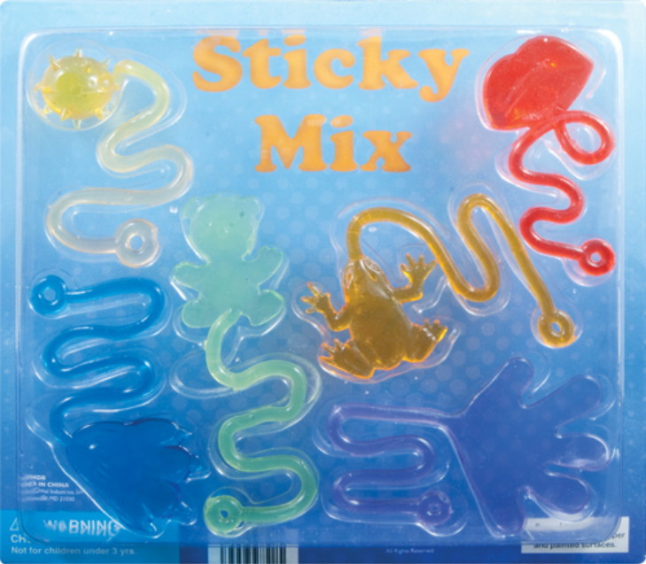 12 EXTRA HUGE STICKY TOY MIX, HANDS, FEET, WRECKING BALLS, CARNIVALS, GOODY BAGS