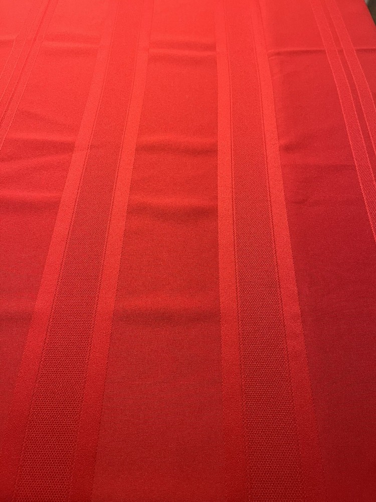 Christmas Red Rectangle Tablecloth Has Red Stripes