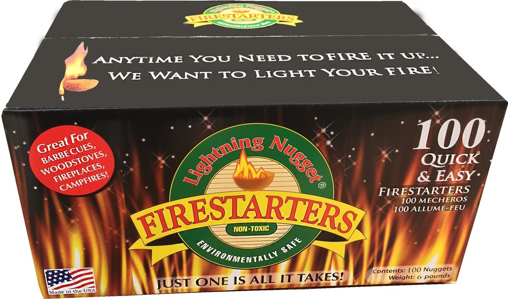 FIRE STARTER Tan Brown 100 Count LIGHTNING NUGGETS