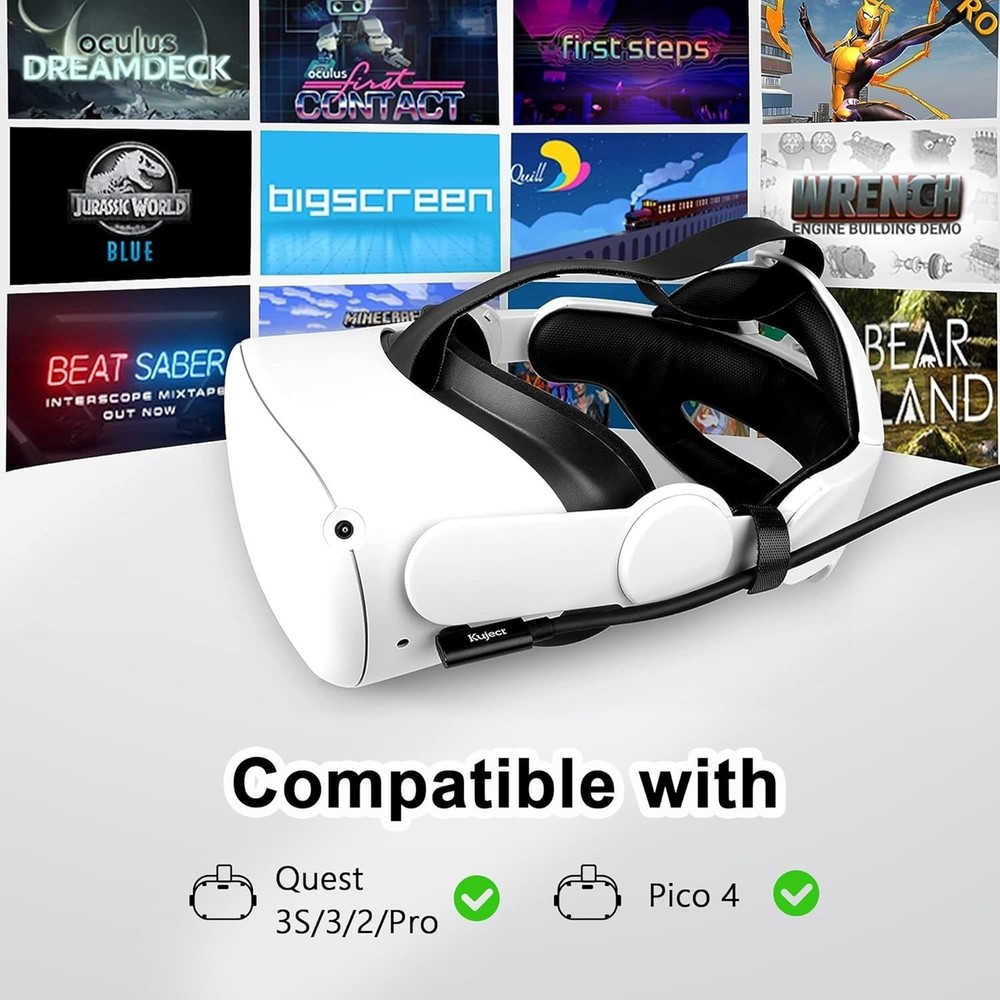 Durable 16FT USB 3.0 Type-C Cable for Oculus Quest/Pico 4 - Fast Data & Charging