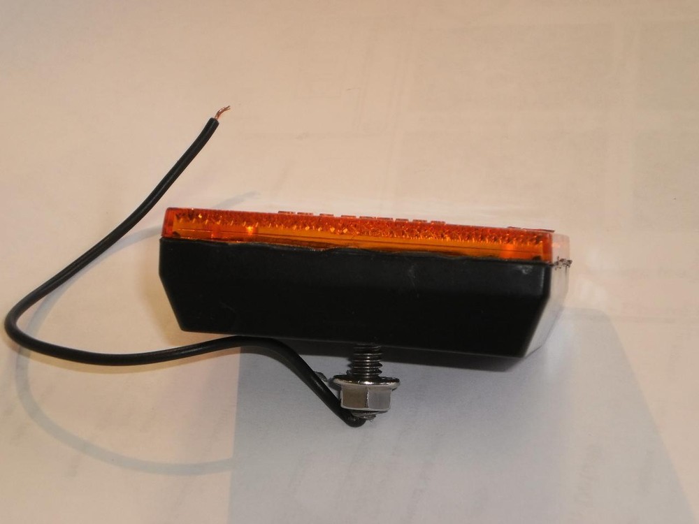 TWO-2 LED Amber Marker Clearance Light Reflective 2x2 3/4" square stud trailer