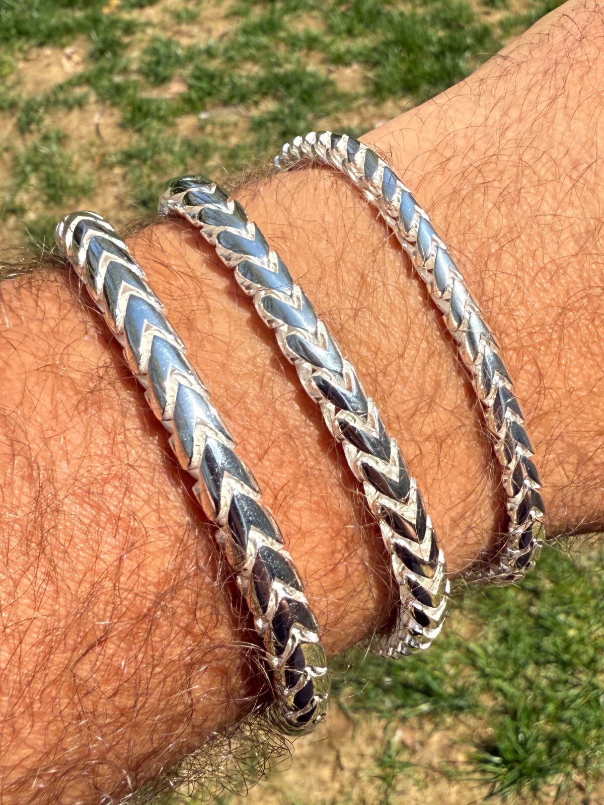 Real 925 Silver Round Franco Chain Or Bracelet 5-7mm Handmade W. Box Clasp