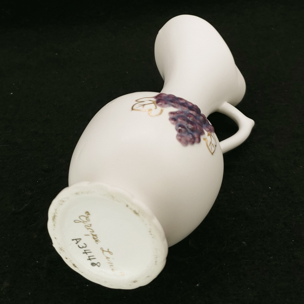 Vintage 2 Napco Bone White Ceramic Pitchers Grape Vine