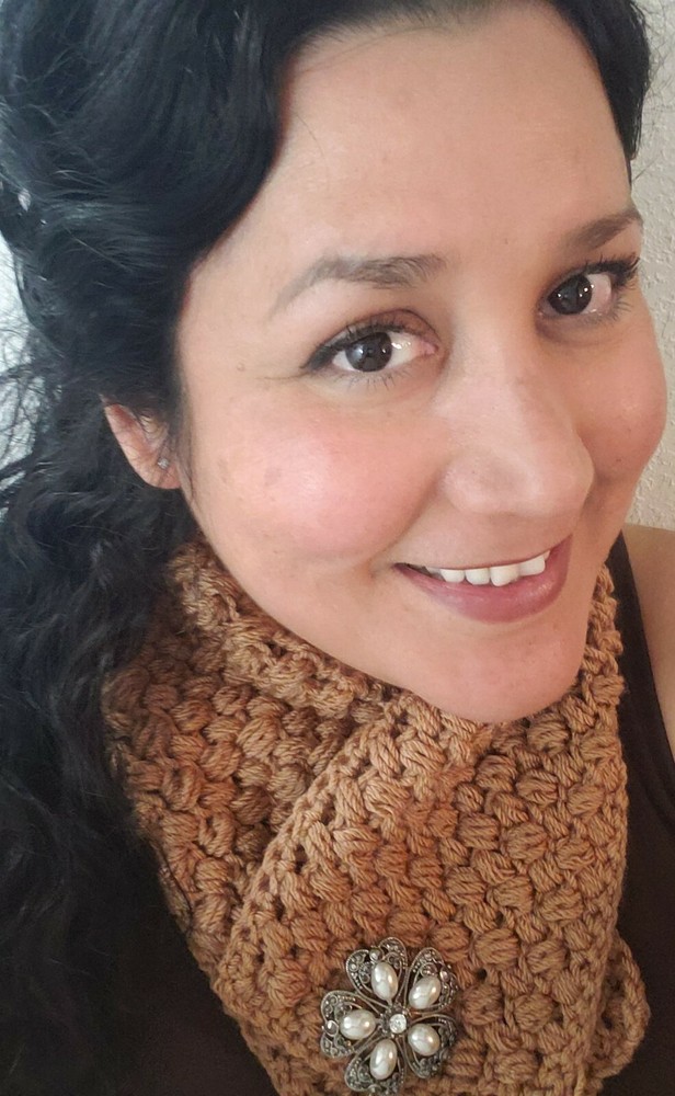 Hand crocheted beige Neckwarmer
