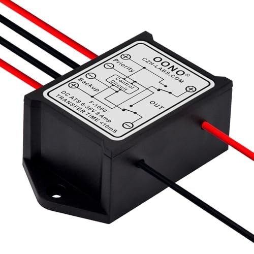 8A Automatic Transfer Switch DC 6-36V, ATS Power Backup Switch for Generators