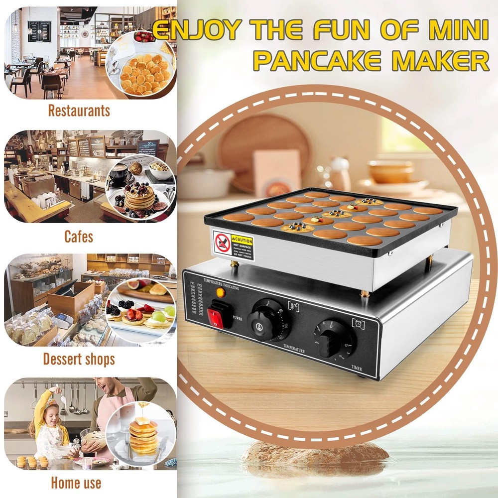 Mini Pancake Maker Machine, 25PCS Mini Dutch Pancake Baker Maker Commercial, ...