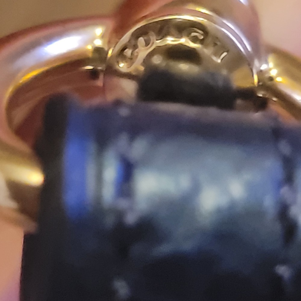 Coach Blue PYTHON Embossed Strap