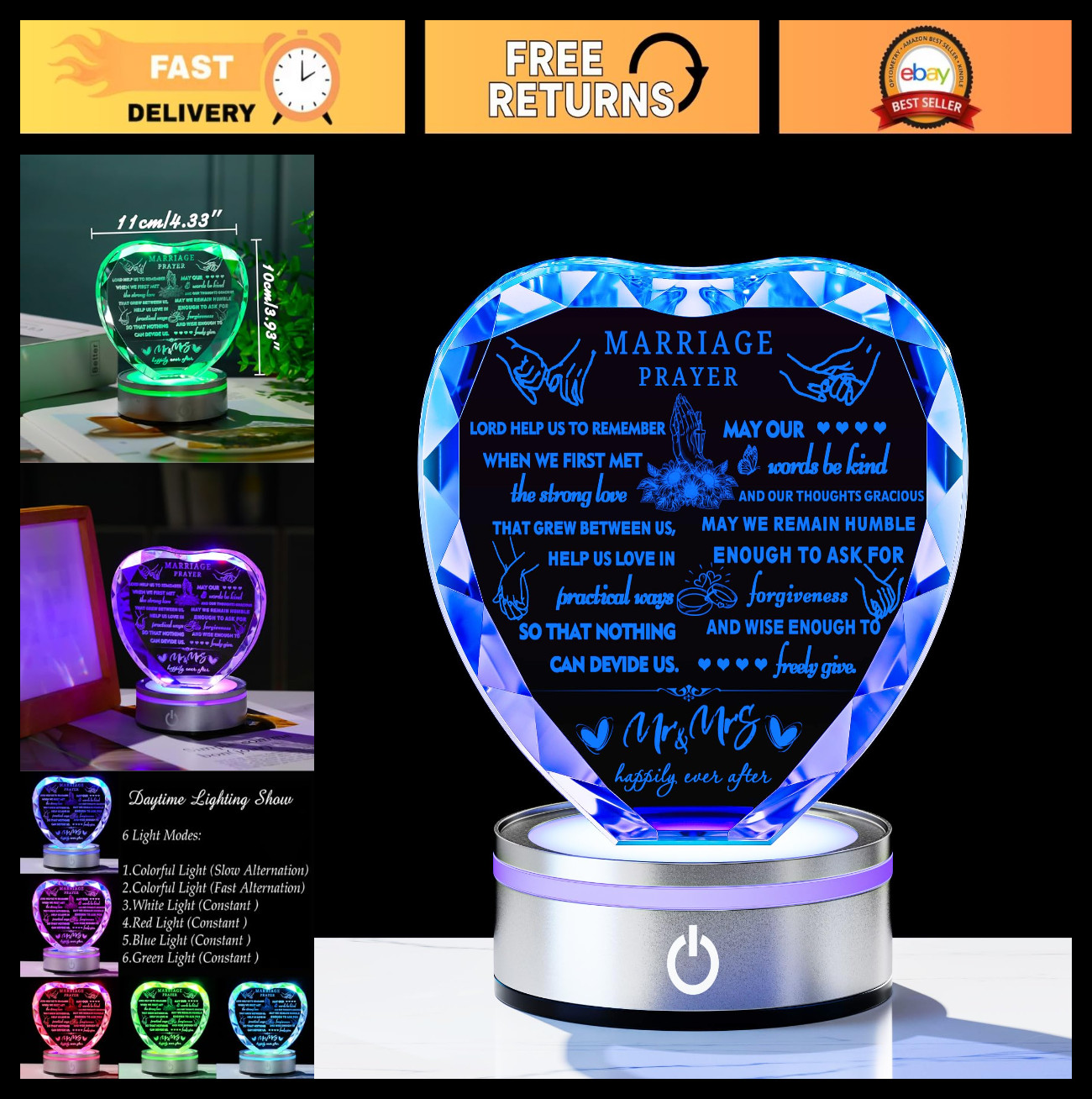 Unique Wedding Gifts for Couples 2025 - Crystal Keepsake for Anniversary & Engag