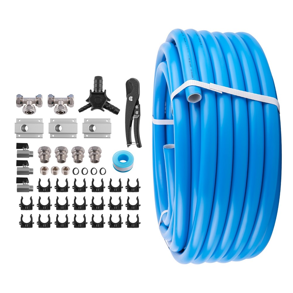 Air Compressor Piping System 100ft Flexible Line Kit with Installation Tools