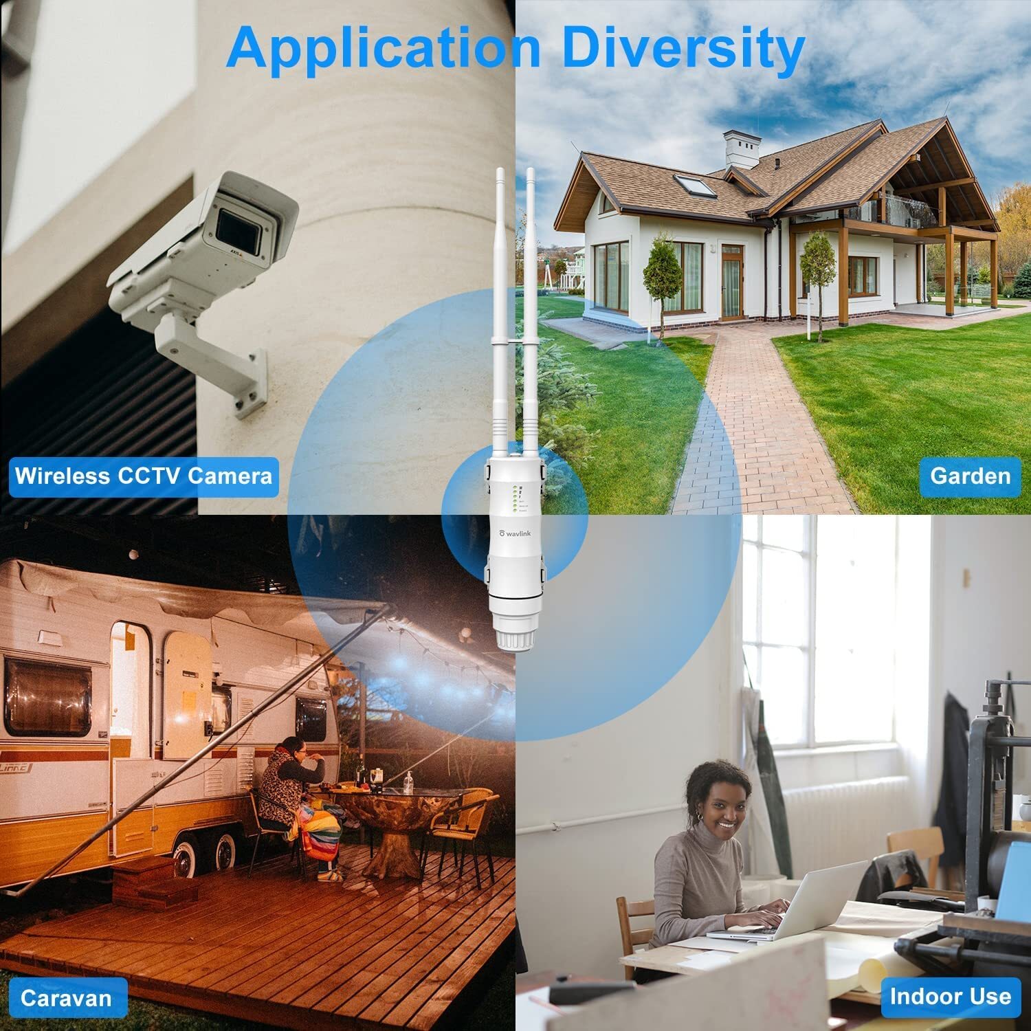 AC600 WiFi Long Range Extender Outdoor 2.4Ghz/5Ghz WiFi Repeater Weatherproof