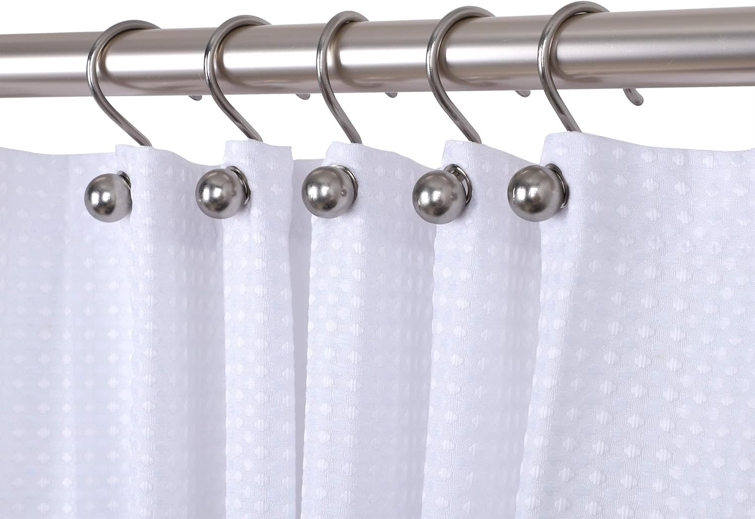 12 pack  Utopia Alley HK7BN Ball Bath Shower Rod Curtain Hooks in Brushed Nickel