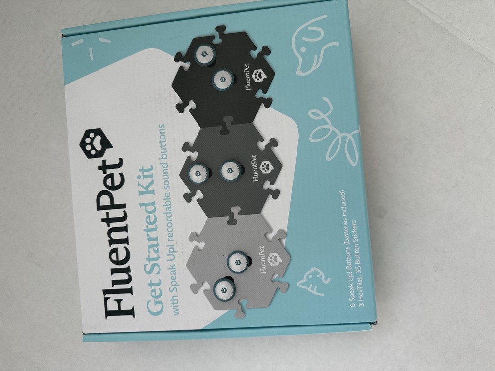 FluentPet Speak Up Get Started Kit – 6 Buttons + 3 HexTiles – Used