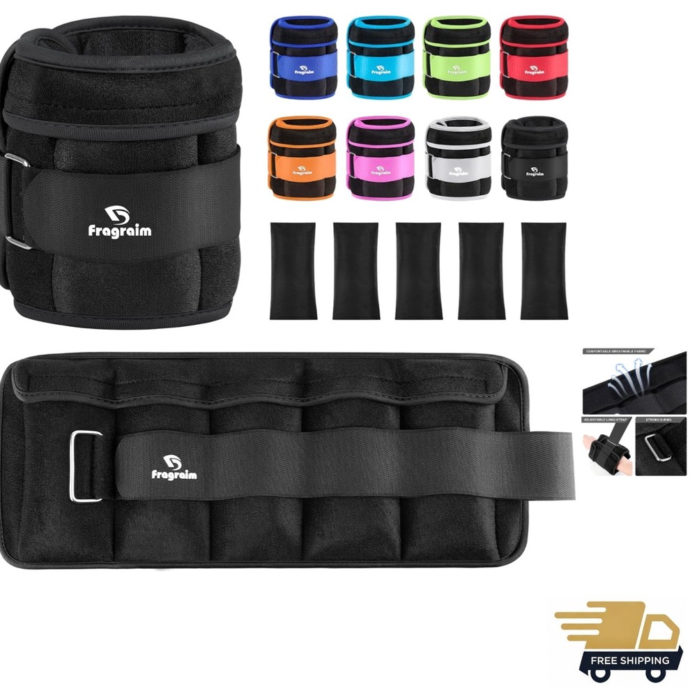 Adjustable Ankle Weights 3lb Pair with Removable Weights