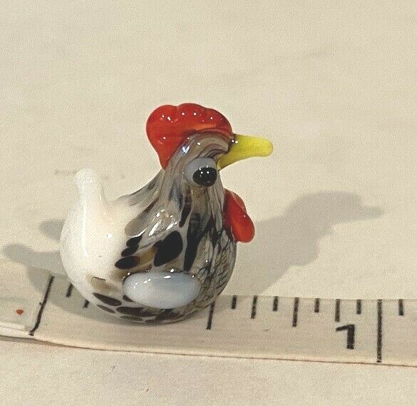 Ganz World Miniature Mini Glass HEN Chicken Rooster Collectible Figurine