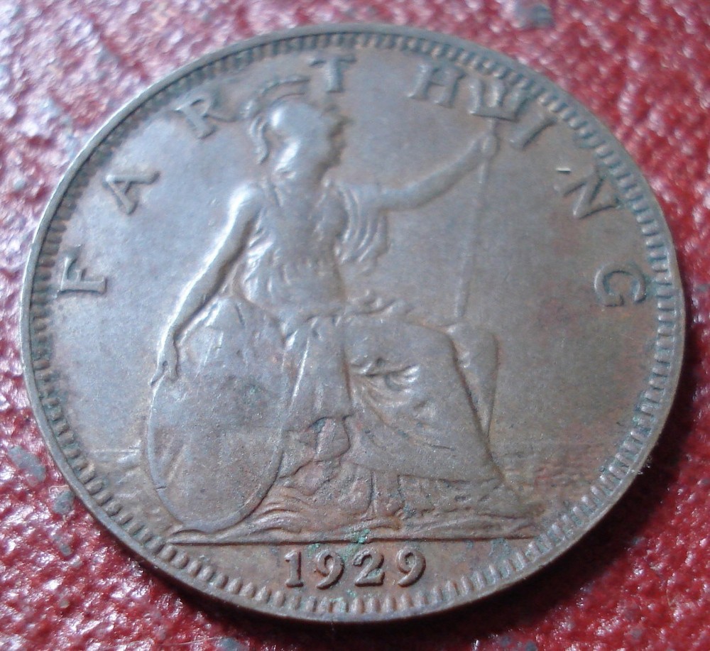 1929 BRITISH FARTHING IN VG-FINE CONDITION
